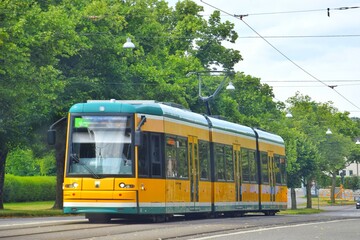 Yellow Tram The City Street