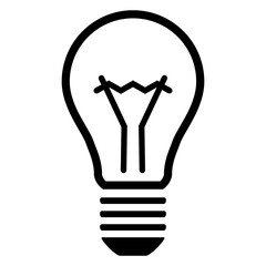 Icono antigua bombilla eléctrica con líneas  © teracreonte