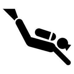Logo club de submarinismo. Icono silueta de submarinista
