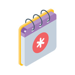 Check out this isometric icon of medical appointment reminder