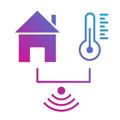 Smart home temperature control Flat Gradient icon
