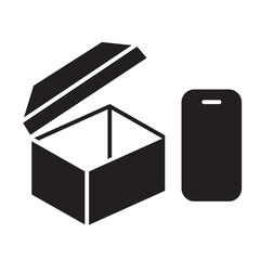 Unboxing gadget package Glyph icon