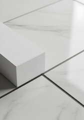 Obraz premium Minimalist White Box on Marble Surface
