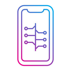 Mobile app interface technology Line Gradient icon
