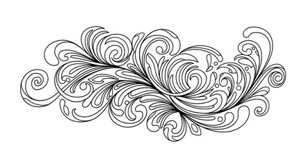 Intricate black and white swirls and flourishes for elegant design projects and artistic embellishments