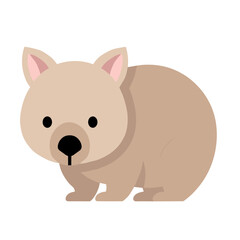 Cartoon wombat character sitting on a white background  