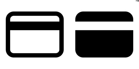 Vector credit card icon in outline and solid styles for UI and web design, 48px, 10% margin