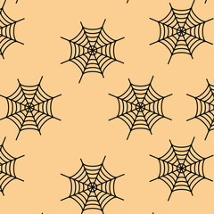 Halloween Spiderweb Seamless Pattern