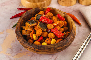 Japanese snack - Chili mame arare cracker