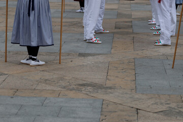 Basque dance exhibition in the street