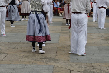 Basque dance exhibition in the street