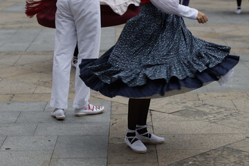 Basque dance exhibition in the street