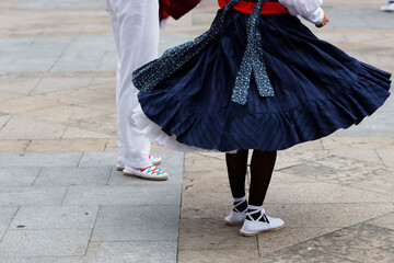 Basque dance exhibition in the street