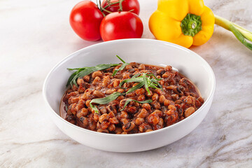 Black eye beans wutg tomato sauce