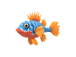 Fototapeta premium Adorable fish doll designed for children and collectors, showcasing a cute and playful aesthetic 