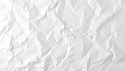 Obraz premium Clean minimalistic background depicting a blank white crumpled sheet of paper.