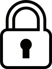 Secure Padlock Icon – Minimal Flat Black Lock Symbol with Rounded Corners