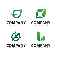 Clean Organic Leaf Logo Vector Illustration