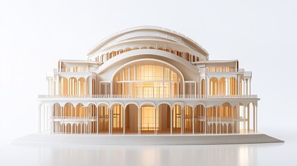 Opera Hall for Performing Arts and Architecture - Isolated on White Background