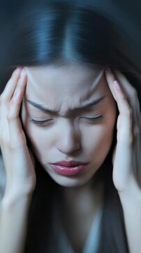 Balance loss scene: Woman confronts vertigo sign, inner chaos, postural sway, wellness crack, health jolt, medical angle, emotional stir, physical blur, mental storm, stability threat, focus lapse