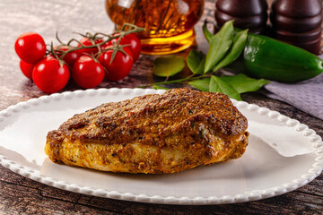 Baked chicken breast with spices and herbs