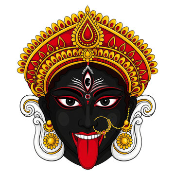 Goddess maa Kali face, Kali puja is a famous religious festival of Hinduism.