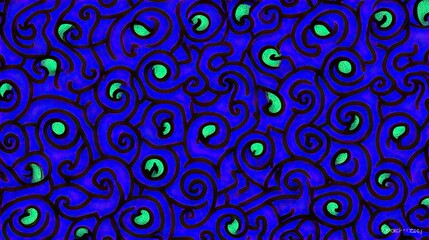Abstract Pattern of Spirals and Circles