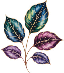 Floral elements and leaves vector set for decorative design and nature illustration