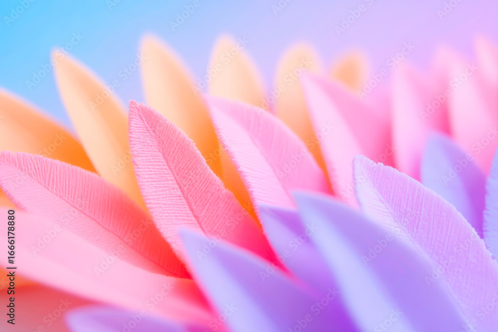 Poster a soft and elegant background of pastel gradient paper folds creating an abstract diagonal leaf desi