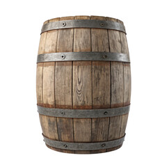 Obraz premium Wooden barrel isolated on transparent background