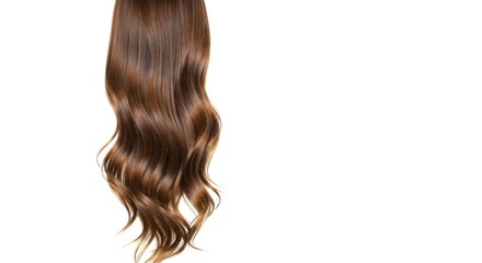Fototapeta premium A lock of wavy light brown hair on a white background