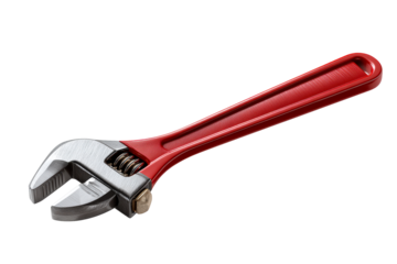 Sleek red adjustable wrench