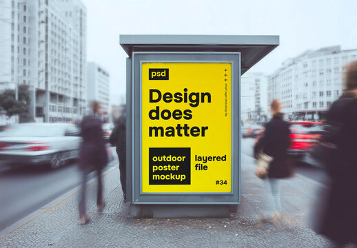 City advertising poster mockup