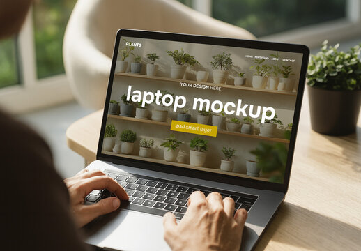 Laptop screen psd mockup