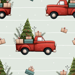 christmas card with a car