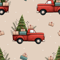 christmas card with a car