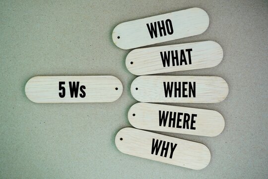 What are the 5 question words? The five Ws are who, what, when, where, and why. These question words allow students, writers, and researchers to understand the full scope of the topic being discussed.