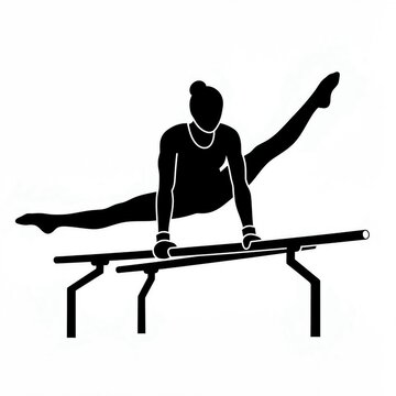gymnast on parallel bars vector 