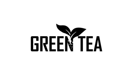 Fototapeta premium The inscription Green tea, black isolated silhouette
