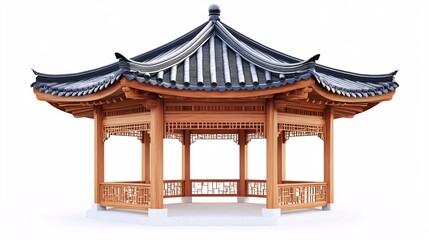 Obraz premium Pavilion Roof for Outdoor Structures and Architecture - Isolated on White Background