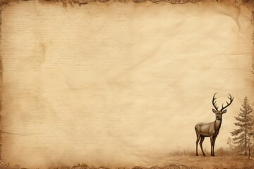 Page with old style paper on it backgrounds wildlife animal.