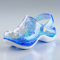 blue shoes with flowers