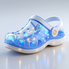 blue shoes with flowers