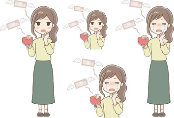 Banknotes flying out from the wallet of a woman in a long skirt