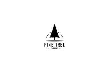 pine tree logo vector illustration design JPG file
