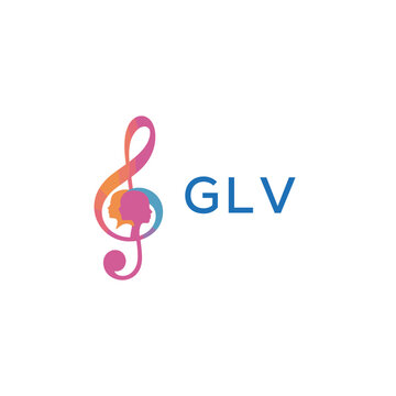 GLV  &ldquo;Creative music logo with human silhouettes and treble clef in gradient colors, GLV  Later Logo, modern artistic design isolated on white background&rdquo;
