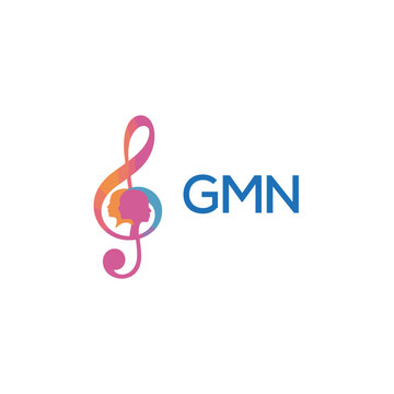 GMN  &ldquo;Creative music logo with human silhouettes and treble clef in gradient colors, GMN  Later Logo, modern artistic design isolated on white background&rdquo;

