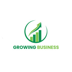 Business growth logo arrow going up