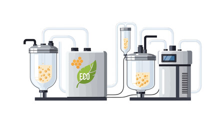 Modern bioreactor system for eco friendly biofuel production process. EPS Editable