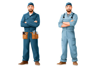 Technician in workwear poses confidently